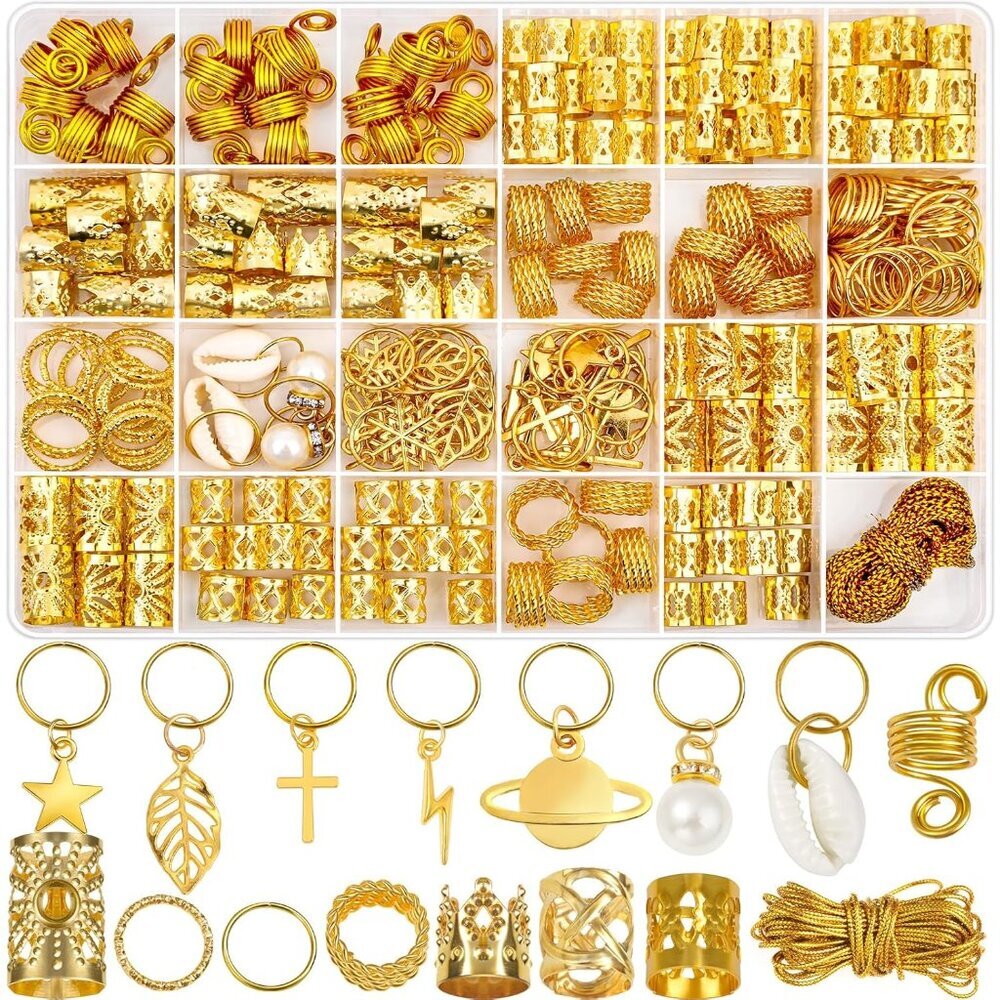 259 Pcs Hair Jewelry for Braids, Loc Jewelry for Hair Dreadlock, Charm Accessori